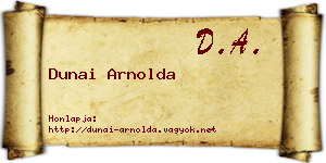 Dunai Arnolda névjegykártya